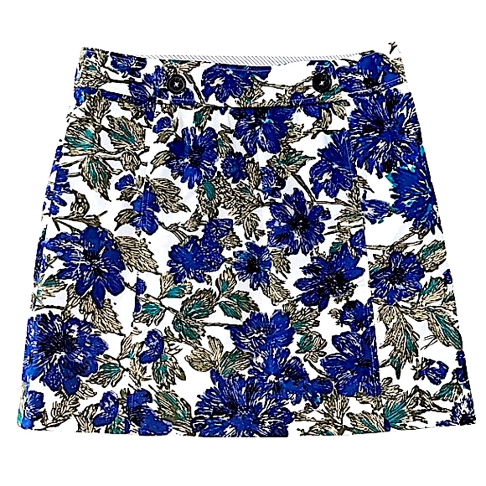Brooks Brothers Red Fleece Navy Floral Skirt